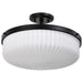 SATCO/NUVO Solara Semi Flush Mount Matte Black Finish Frosted Ribbed Glass (60-8647)