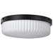 SATCO/NUVO Solara Flush Mount Matte Black Finish Frosted Ribbed Glass (60-8648)