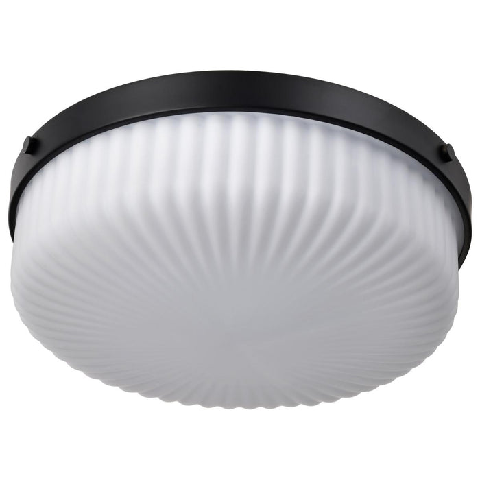 SATCO/NUVO Solara Flush Mount Matte Black Finish Frosted Ribbed Glass (60-8648)