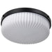 SATCO/NUVO Solara Flush Mount Matte Black Finish Frosted Ribbed Glass (60-8648)
