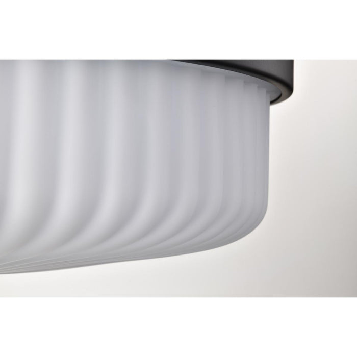 SATCO/NUVO Solara Flush Mount Matte Black Finish Frosted Ribbed Glass (60-8648)
