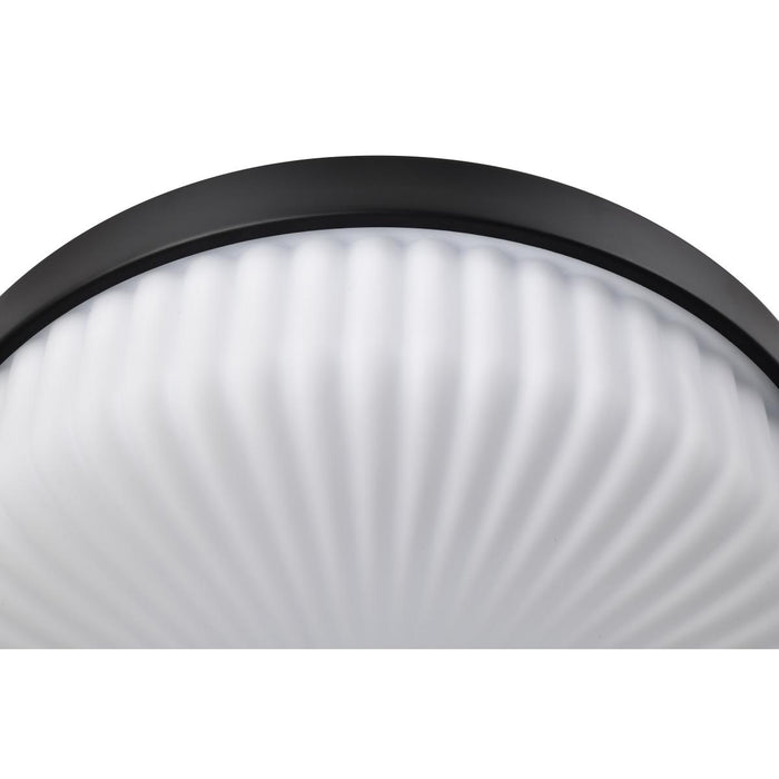 SATCO/NUVO Solara Flush Mount Matte Black Finish Frosted Ribbed Glass (60-8648)