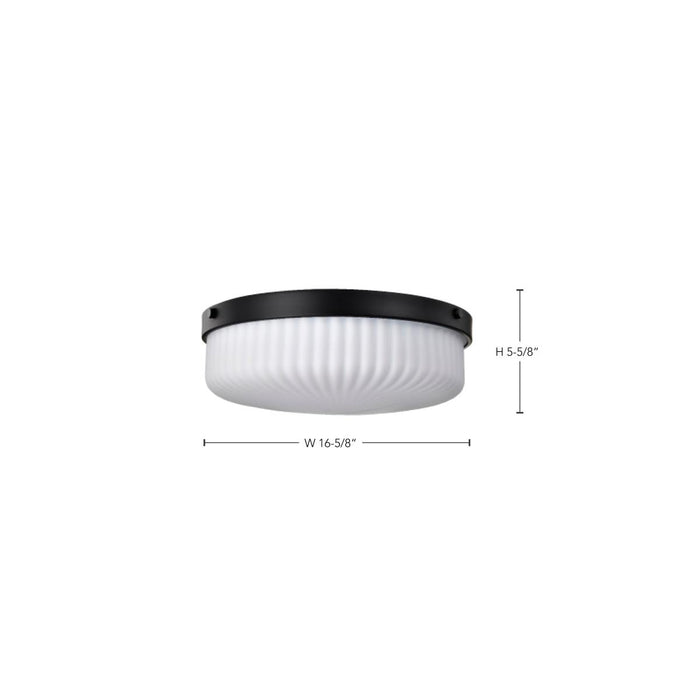 SATCO/NUVO Solara Flush Mount Matte Black Finish Frosted Ribbed Glass (60-8648)