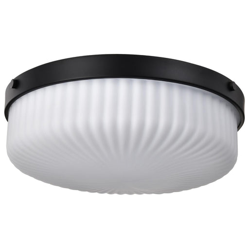 SATCO/NUVO Solara Flush Mount Matte Black Finish Frosted Ribbed Glass (60-8648)