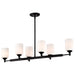 SATCO/NUVO Solara 6 Light Island Pendant Matte Black Finish Frosted Ribbed Glass (60-8649)
