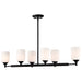 SATCO/NUVO Solara 6 Light Island Pendant Matte Black Finish Frosted Ribbed Glass (60-8649)