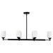 SATCO/NUVO Solara 6 Light Island Pendant Matte Black Finish Frosted Ribbed Glass (60-8649)