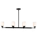 SATCO/NUVO Solara 6 Light Island Pendant Matte Black Finish Frosted Ribbed Glass (60-8649)