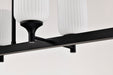 SATCO/NUVO Solara 6 Light Island Pendant Matte Black Finish Frosted Ribbed Glass (60-8649)
