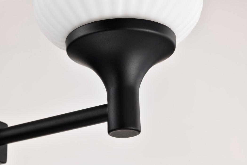 SATCO/NUVO Solara 6 Light Island Pendant Matte Black Finish Frosted Ribbed Glass (60-8649)