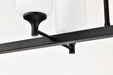 SATCO/NUVO Solara 6 Light Island Pendant Matte Black Finish Frosted Ribbed Glass (60-8649)