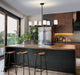 SATCO/NUVO Solara 6 Light Island Pendant Matte Black Finish Frosted Ribbed Glass (60-8649)