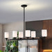 SATCO/NUVO Solara 6 Light Island Pendant Matte Black Finish Frosted Ribbed Glass (60-8649)