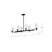 SATCO/NUVO Solara 6 Light Island Pendant Matte Black Finish Frosted Ribbed Glass (60-8649)