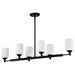 SATCO/NUVO Solara 6 Light Island Pendant Matte Black Finish Frosted Ribbed Glass (60-8649)