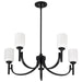 SATCO/NUVO Solara 5 Light Chandelier Matte Black Finish Frosted Ribbed Glass (60-8650)