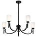 SATCO/NUVO Solara 5 Light Chandelier Matte Black Finish Frosted Ribbed Glass (60-8650)