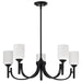 SATCO/NUVO Solara 5 Light Chandelier Matte Black Finish Frosted Ribbed Glass (60-8650)