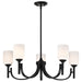 SATCO/NUVO Solara 5 Light Chandelier Matte Black Finish Frosted Ribbed Glass (60-8650)