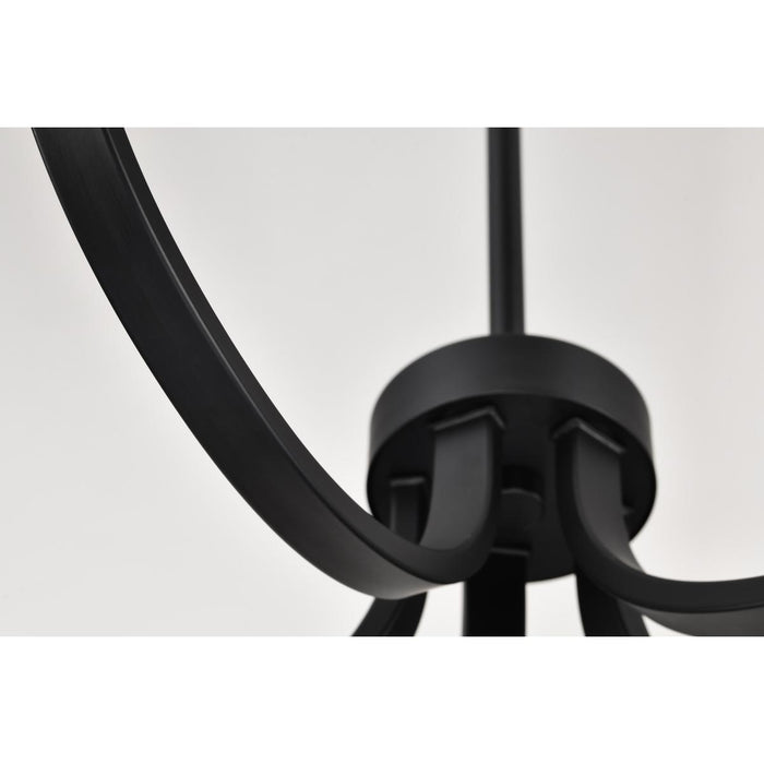 SATCO/NUVO Solara 5 Light Chandelier Matte Black Finish Frosted Ribbed Glass (60-8650)