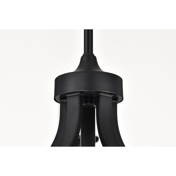 SATCO/NUVO Solara 5 Light Chandelier Matte Black Finish Frosted Ribbed Glass (60-8650)