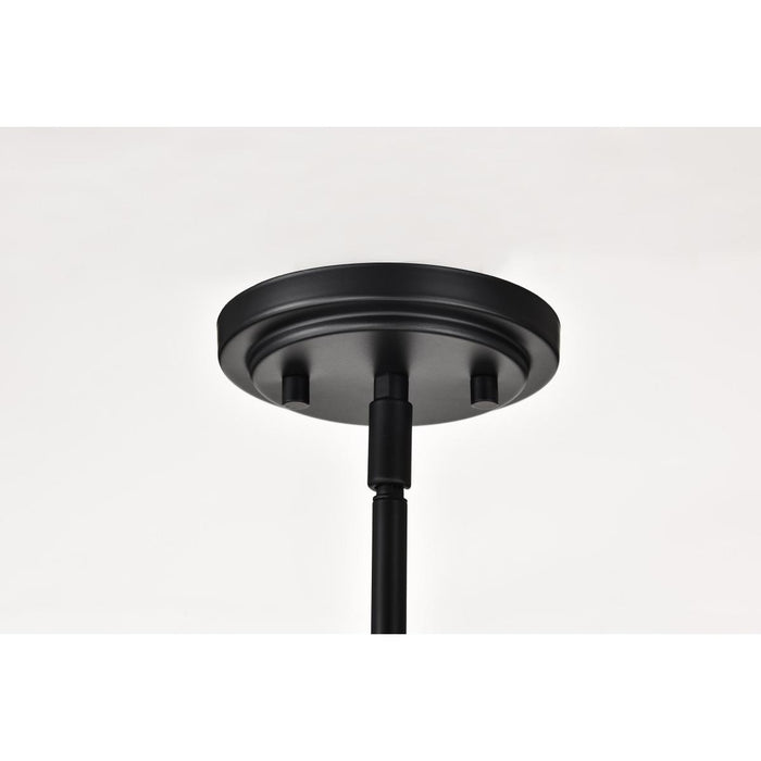 SATCO/NUVO Solara 5 Light Chandelier Matte Black Finish Frosted Ribbed Glass (60-8650)