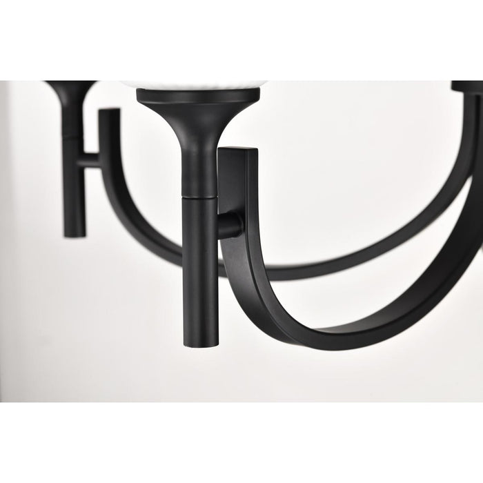 SATCO/NUVO Solara 5 Light Chandelier Matte Black Finish Frosted Ribbed Glass (60-8650)