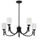 SATCO/NUVO Solara 5 Light Chandelier Matte Black Finish Frosted Ribbed Glass (60-8650)