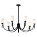 SATCO/NUVO Solara 7 Light Chandelier Matte Black Finish Frosted Ribbed Glass (60-8651)