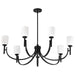 SATCO/NUVO Solara 7 Light Chandelier Matte Black Finish Frosted Ribbed Glass (60-8651)