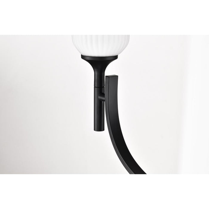 SATCO/NUVO Solara 7 Light Chandelier Matte Black Finish Frosted Ribbed Glass (60-8651)