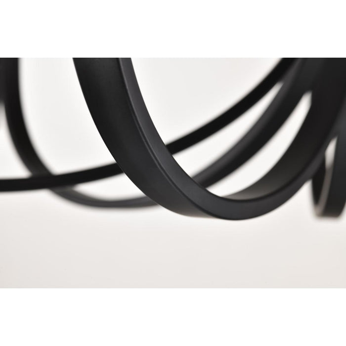 SATCO/NUVO Solara 7 Light Chandelier Matte Black Finish Frosted Ribbed Glass (60-8651)