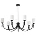 SATCO/NUVO Solara 7 Light Chandelier Matte Black Finish Frosted Ribbed Glass (60-8651)
