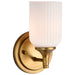 SATCO/NUVO Solara 1 Light Wall Sconce Natural Brass Finish Frosted Ribbed Glass (60-8661)