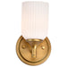 SATCO/NUVO Solara 1 Light Wall Sconce Natural Brass Finish Frosted Ribbed Glass (60-8661)