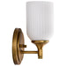 SATCO/NUVO Solara 1 Light Wall Sconce Natural Brass Finish Frosted Ribbed Glass (60-8661)