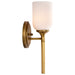 SATCO/NUVO Solara 1 Light Wall Sconce Natural Brass Finish Frosted Ribbed Glass (60-8661)