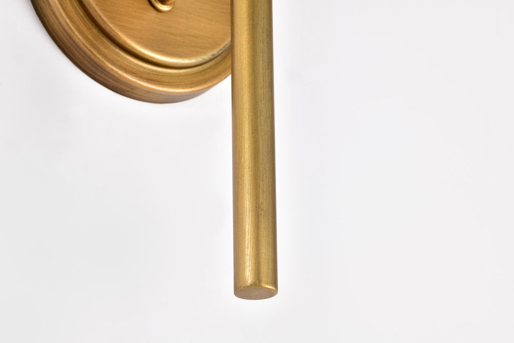 SATCO/NUVO Solara 1 Light Wall Sconce Natural Brass Finish Frosted Ribbed Glass (60-8661)