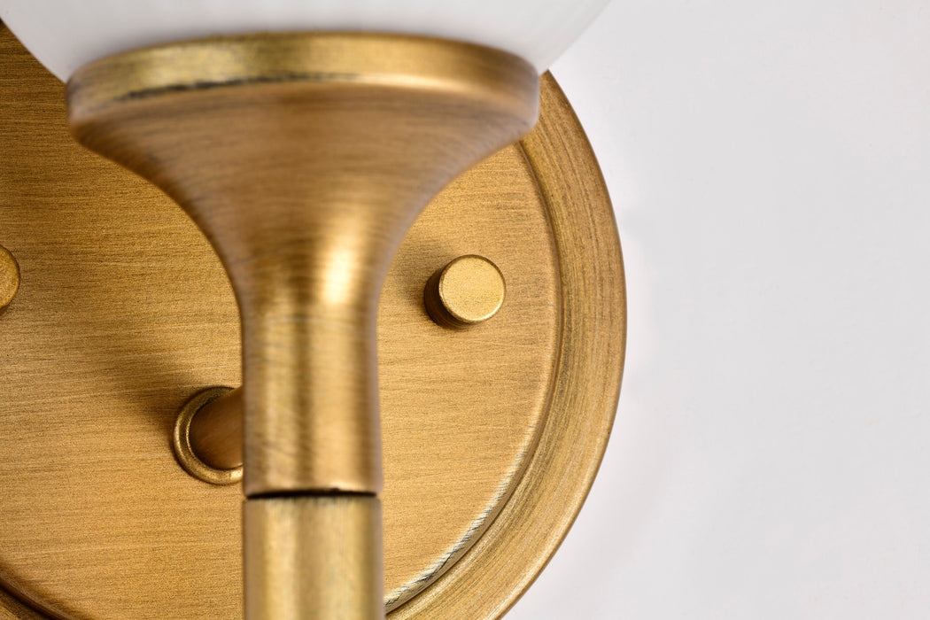 SATCO/NUVO Solara 1 Light Wall Sconce Natural Brass Finish Frosted Ribbed Glass (60-8661)