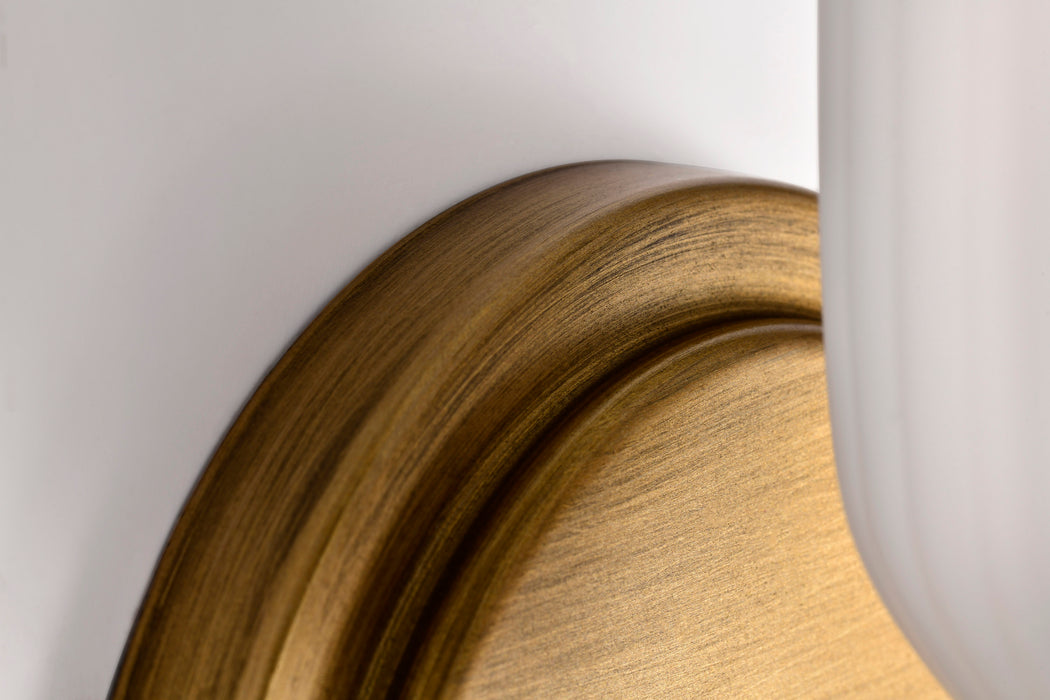 SATCO/NUVO Solara 1 Light Wall Sconce Natural Brass Finish Frosted Ribbed Glass (60-8661)