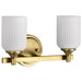 SATCO/NUVO Solara 2 Light Vanity Natural Brass Finish Frosted Ribbed Glass (60-8662)