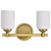 SATCO/NUVO Solara 2 Light Vanity Natural Brass Finish Frosted Ribbed Glass (60-8662)