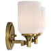 SATCO/NUVO Solara 2 Light Vanity Natural Brass Finish Frosted Ribbed Glass (60-8662)