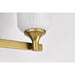 SATCO/NUVO Solara 2 Light Vanity Natural Brass Finish Frosted Ribbed Glass (60-8662)