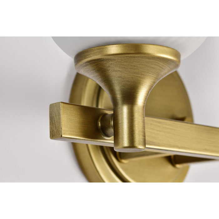 SATCO/NUVO Solara 2 Light Vanity Natural Brass Finish Frosted Ribbed Glass (60-8662)