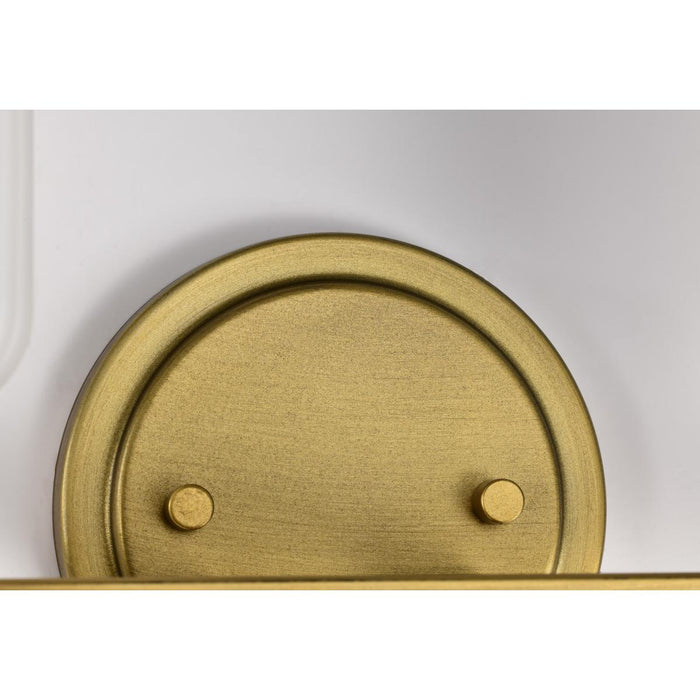 SATCO/NUVO Solara 2 Light Vanity Natural Brass Finish Frosted Ribbed Glass (60-8662)