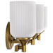 SATCO/NUVO Solara 3 Light Vanity Natural Brass Finish Frosted Ribbed Glass (60-8663)