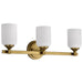 SATCO/NUVO Solara 3 Light Vanity Natural Brass Finish Frosted Ribbed Glass (60-8663)