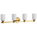 SATCO/NUVO Solara 4 Light Vanity Natural Brass Finish Frosted Ribbed Glass (60-8664)