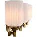 SATCO/NUVO Solara 4 Light Vanity Natural Brass Finish Frosted Ribbed Glass (60-8664)